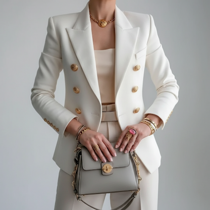 Blazer da donna | Design doppiopetto e silhouette elegante | Stile raffinato per lavoro e tempo libero