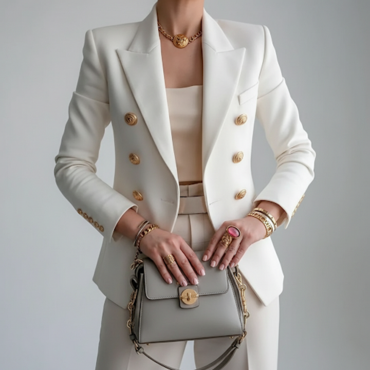 Damen Blazer | Doppelreihiges Design und Elegante Silhouette | Stilvoll für Business und Freizeit