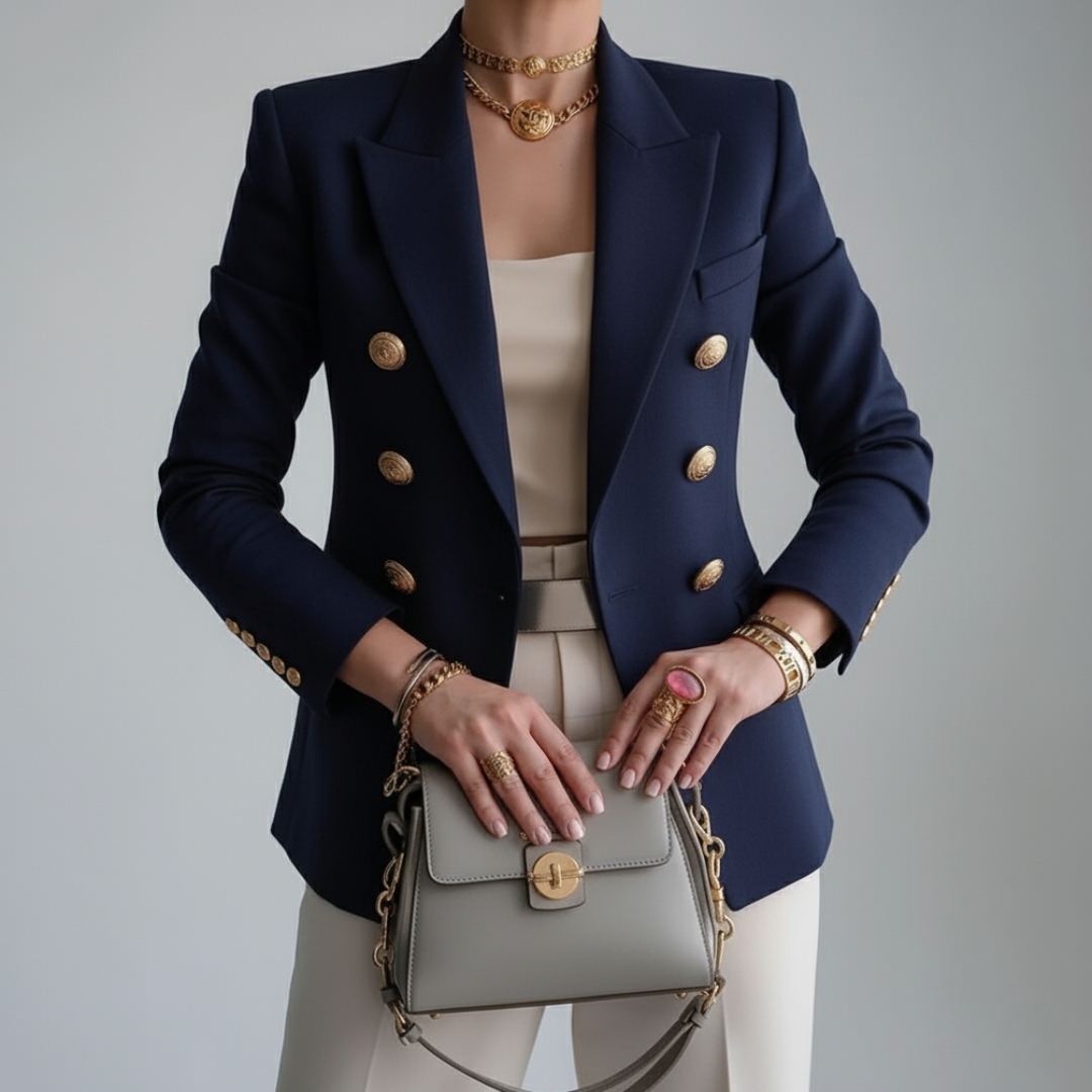Damen Blazer | Doppelreihiges Design und Elegante Silhouette | Stilvoll für Business und Freizeit