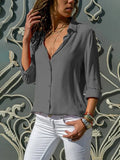 Chiffonbluse für Damen mit V-Ausschnitt
