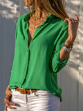 Chiffonbluse für Damen mit V-Ausschnitt