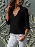 Chiffonbluse für Damen mit V-Ausschnitt