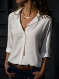 Chiffonbluse für Damen mit V-Ausschnitt