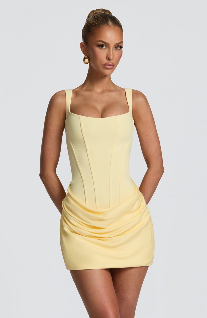 Damen Kleid Ärmellos Eckiger Ausschnitt Gerafftes Kleid | Mini