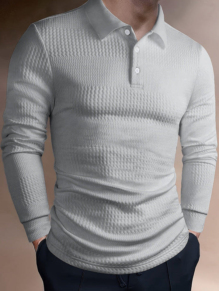 Mateusz | Herren Slim-Fit Poloshirt mit langen Ärmeln