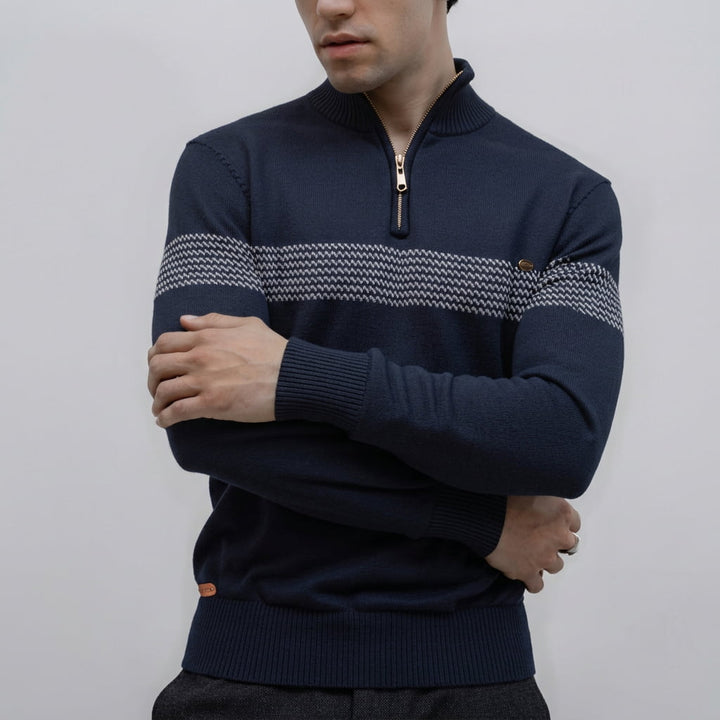 Pull homme à manches longues avec fermeture éclair 1/4 | Style décontracté chic