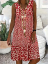 Damen ärmelloses Kleid mit Blumenmuster - Sommerkleid mit Blumenmuster