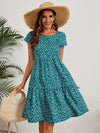 Damen Bleistiftkleid mit Blumenmuster, Crewausschnitt, Knielang, Elegantes Kleid für Frühling und Sommer