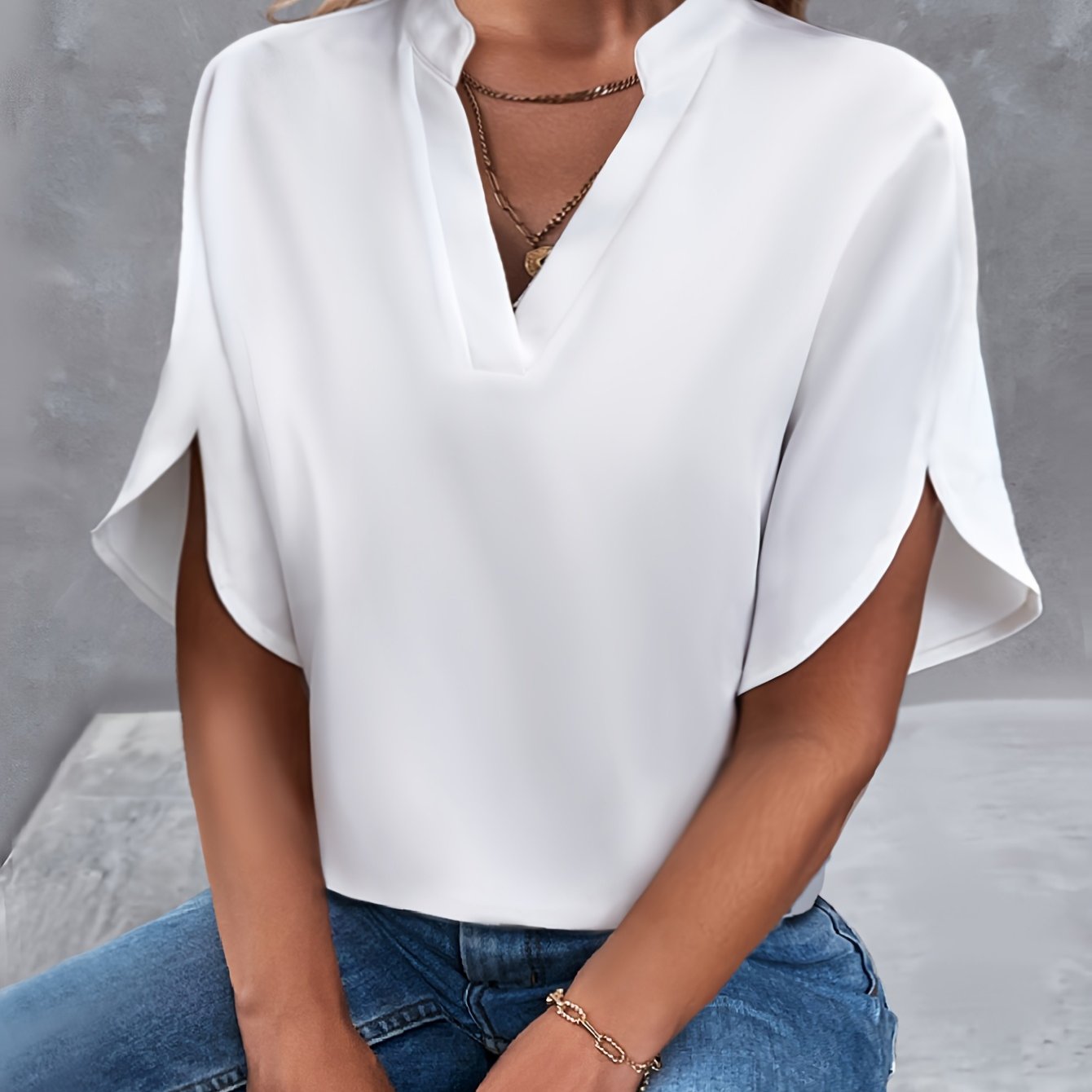 Damen Bluse | Minimalistischer Chic für Alltag & Büro | Talynae