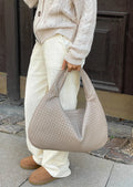 Damen Geflochtene Hobo-Bag aus Kunstleder – Elegante Alltagstasche3