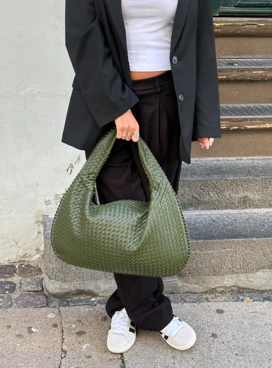 Damen Geflochtene Hobo-Bag aus Kunstleder – Elegante Alltagstasche6