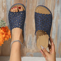 Damen Gleitsandalen mit floralem Cut-Out
