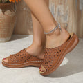Damen Gleitsandalen mit floralem Cut-Out