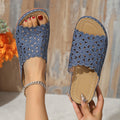 Damen Gleitsandalen mit floralem Cut-Out