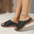 Damen Gleitsandalen mit floralem Cut-Out