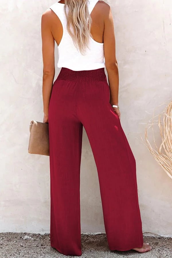 Damen Hose – Weite Leinenoptik für stilvolle Sommertage