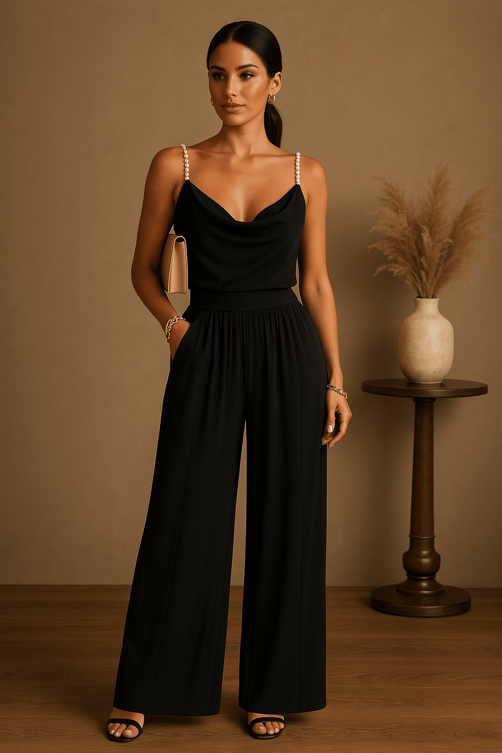 Damen Jumpsuit – Eleganter Schnitt mit weitem Bein