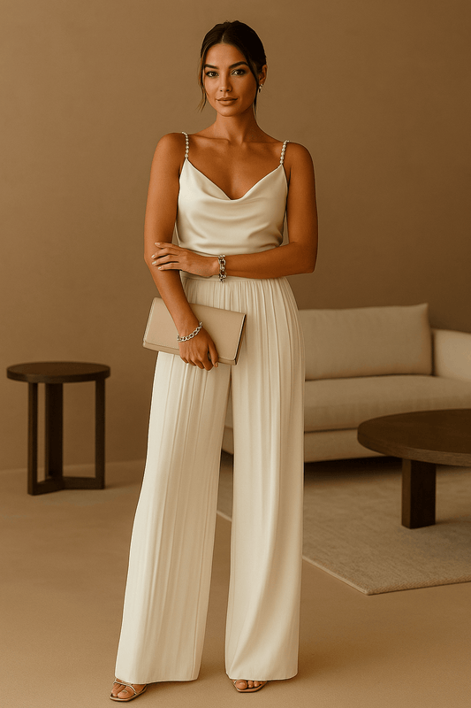 Damen Jumpsuit – Eleganter Schnitt mit weitem Bein