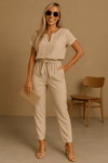 Damen Jumpsuit – Eleganter Stil mit femininem Schleifendetail