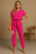 Damen Jumpsuit – Eleganter Stil mit femininem Schleifendetail