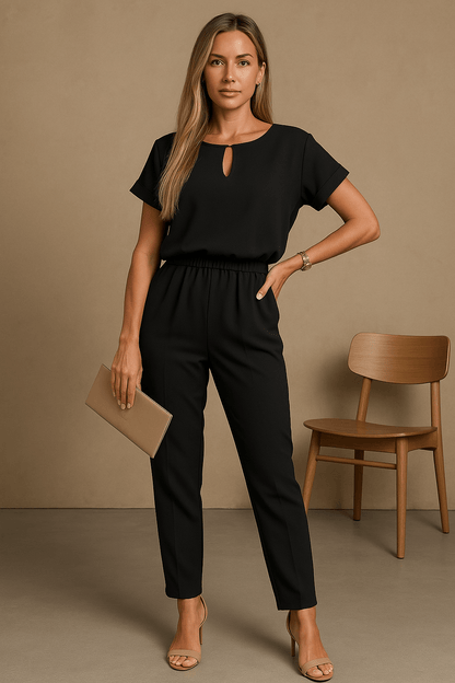 Damen Jumpsuit – Eleganter Stil mit femininem Schleifendetail