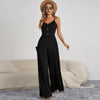 Damen Jumpsuit Sommer Leicht Atmungsaktiv Mit Elastischem Bund und Trägern, Ideal Für Freizeit und Partys