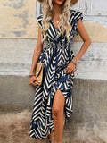Damen Kleid – Fließender Sommerstil mit Chevron-Muster