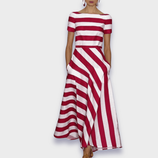Damen Kleid – Handgefertigter Maxistil mit sommerlichen Streifen