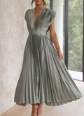 Damen Kleid – Maxikleid mit kurzen Ärmeln und zeitloser Eleganz