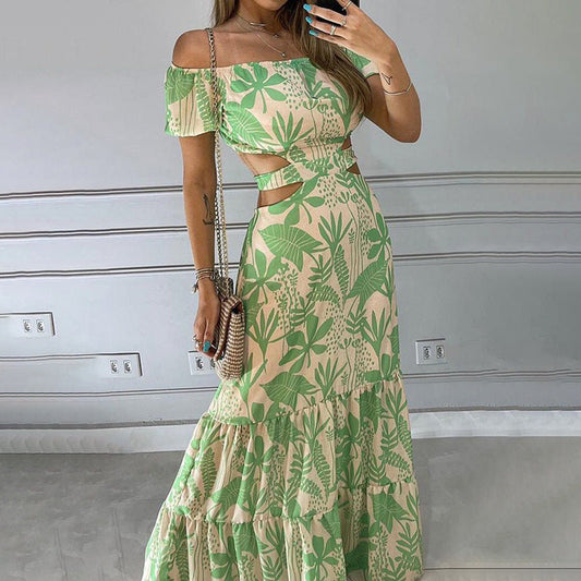 Damen Kleid – Off-Shoulder-Eleganz mit sommerlichem Flair