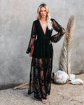 Damen Kleid – Romantischer Boho-Look in fließender Spitzenoptik
