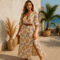 Damen Kleid – Sommerliches Wickeldesign mit Boho-Flair