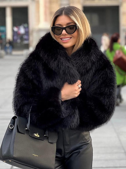 Damen Kunstpelzjacke – Luxuriöser Faux-Fur Mantel für Herbst und Winter