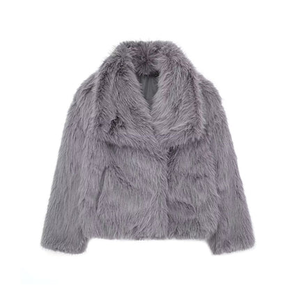 Damen Kunstpelzjacke – Luxuriöser Faux-Fur Mantel für Herbst und Winter