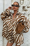 Damen Langarmhemd und Shorts Set Elegant für Freizeit und besondere Anlässe