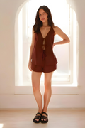 Damen Neckholder Top und Shorts Set - Stilvolles Sommeroutfit für Frauen, Bequem und Lässig