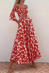 Damen Off-Shoulder A-Linie Kleid Festlich für Hochzeitsgast und besondere Anlässe