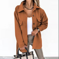 Damen Oversize Hemdjacke – Lässige Langarm Shacket mit Knöpfen