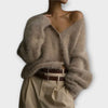 Damen Oversize Pullover mit V-Ausschnitt – Weichheit und Stil