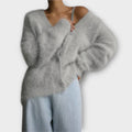 Damen Oversize Pullover mit V-Ausschnitt – Weichheit und Stil