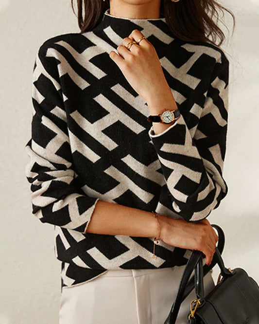 Damen Pullover mit Modernem Muster – Eleganz trifft Komfort