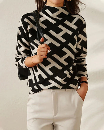 Damen Pullover mit Modernem Muster – Eleganz trifft Komfort