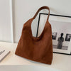 Damen Schultertasche aus Wildlederimitat – Minimalistische und elegante Handtasche