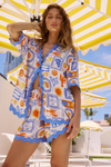 Damen Set mit Button-Down-Hemd und Shorts im eleganten Stil, luftiger Stoff, lässiger Look
