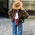 Damen Strick-Cardigan mit Leopardenmuster