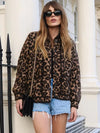 Damen Strick-Cardigan mit Leopardenmuster
