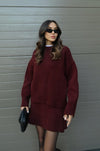 Damen Strick-Zweiteiler – Kuscheliges Set aus Pullover und Rock