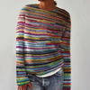 Damen-Strickpullover mit bunten Streifen – Lebendiger und gemütlicher Look für jeden Tag