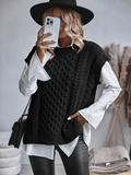 Damen Strickweste ohne Ärmel mit Zopfmuster – Wärme und Stil