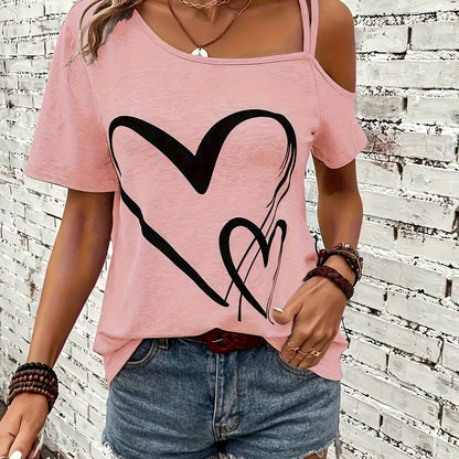 Damen T-Shirt | Verspielte Herz-Optik für lässige Sommertage | Mila
